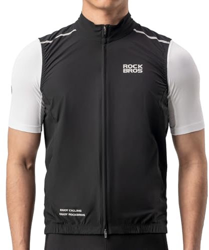 ROCKBROS Windweste Radsport Sportweste winddichte Warnweste Fahrrad Ärmellose Jacke Wasserabweisend Softshellweste XXXL