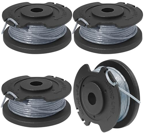 Omsscun 4 Stück Ersatzfadenspule, Ø1.65 mm-5m Länge Rasentrimmer Spule, Nylon Rasentrimmer-Ersatzfadenspule, Rasentrimmer Fadenspule, Kompatibel mit gängigen Modellen, bietet langanhaltende Nutzung