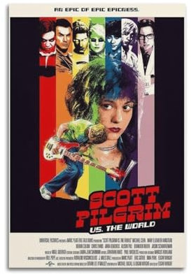 Scott Pilgrim Takes OffMovie Poster, Kunstposter, Druckposter für Hausbau, ästhetische Dekoration, Leinwand, Wandkunst, Schlafzimmer-Dekor, 30 x 45 cm, ungerahmt, 4