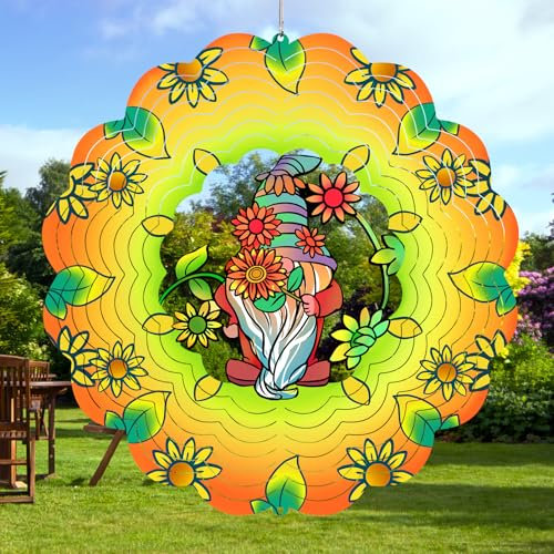 Zwerge, Metall-Windspiel, Zwerg, Geschenke für Mutter, Frauen, Oma, 30,5 cm, hängendes Windspiel für Innen- und Außenbereich, kinetisches Ornament für Hof, Gartendekoration