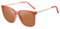 DUCO Sonnenbrille für Damen Polarisiert Sonnenbrille mit UV400 Schutz Vintage Klassisch Runde Metall Rahmen Leichtgewicht Übergroß Sonnenbrillen W016 (17- Transparent Pink Frame Brown Lens)