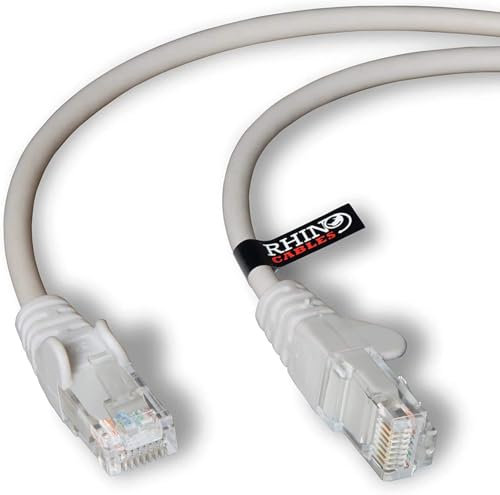 rhinocables CAT 6 High-Speed Gigabit Ethernet Cable - Patch Network Lead for LAN| Snagless UTP With LSZH Jacket | RJ45 Connector - Internet, Router, Modem, Smart TV, PC & More (10m, Grey, Pack of 3)