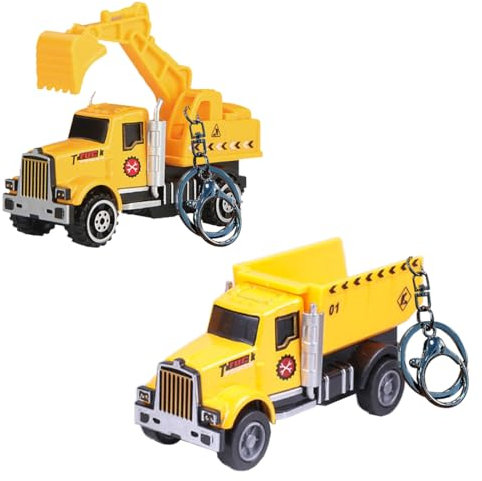 IKOPFLN 2 pièces Porte-clés d'excavatrice porte clef voiture porte clef cars Parfait pour la fête des pères anniversaire Noël Cadeaux appropriés pour les garçons
