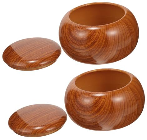 UPKOCH 2pcs Pieces Go Jar Playing Chess Container Pot Cube Holder Board Game Storage Bowl Go Stones Chess Clock Large Storage Basket Checkers Board Game Fort Chess Bowl Plastic