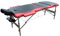 Mucola Massageliege 3 Zonen Massagetisch Aluminium klappbar und höhenverstellbar | Portable Massagebank inkl. Zubehör Kopfstütze, Armlehnen und Tragetasche - Schwarz/Rot