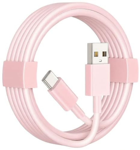 USB A auf USB C Kabel Rosa IPhone Ladekabel Schnellladekabel Handy Datenkabel Type C Niedlich Carplay für IPhone 16 Pro Max/15 Plus/16E, Auto Android Kabel für Samsung Galaxy/XiaoMi/Redmi/Huawei (1m)
