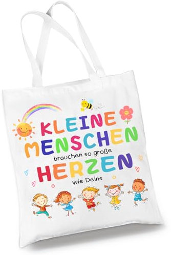 GluckGeschenk Abschiedsgeschenk Erzieherin, Baumwolltaschen Geschenke für Erzieherin, Dankeschön Erzieherin Geschenk Abschied, Kinder Abschiedsgeschenk Kita Tagesmutter Abschiedsgeschenke