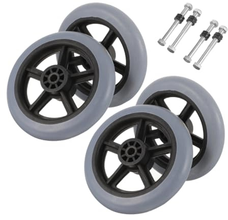 4pcs Wheelchair Front Caster Wheels PVC Steel Replacement Parts