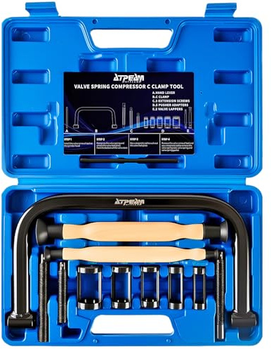 ATPEAM Valve Spring Compressor Tools with Valve Lapping Tool Solid C Clamp Tool Set for Motorcycle, ATV, Car, Small Engines