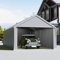 UISEBRT Garage de tente 4 x 8 m – Abri de voiture, tente de garage et tente de rangement en un – Abri et tente de pâturage avec bâche en polyéthylène robuste, cadre en acier, renfort de toit et de sol