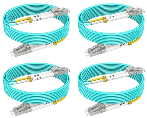 RamboCables 3M 4Pack LWL Patchkabel LC auf LC Multimode OM4, Glasfaser-Kabel Duplex, 10Gb/40Gb/100Gb 50/125µm, LSZH, Optionen 0,2 m~20 m