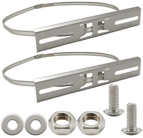 JUUDDENPARTS 304 Stainless Steel Pole Mounting Kit, 250mm Brackets with Adjustable 300mm Clamp, Electrical Box Pole Mounting Kit, Replacement for Waterproof Junction Box Electric Junction Box (2)