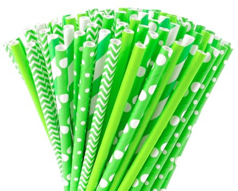 Biodegradable Paper Straws – Durable Drinking Staws for Party,Wedding,Restaurant,Juice,Coffee,and Cold Drinks (Saint Patrick)