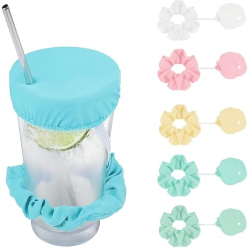 6 Stück Ko Tropfen Schutz Armband Drink Cover Haarband | Armband & Anti Spike Getränkeschutz Deckel | Wiederverwendbarer Getränkebecher Deckel Für Club, Disco, Party, Strand | Inkl. 6 Farben