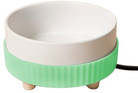 Thermostatisches Waschbecken für Tiere: Ergonomischer Flüssigkeitszufuhr, leise Wärmeplatte, Schüssel für kalte Jahreszeit, auslaufsicher, weiche Abtropfschale | Flüssigkeitsrückseite