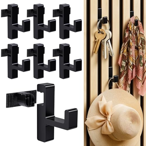 Hysagtek 6 Pack Acoustic Panel Hooks, No Drill Clip-On Aluminium Hangers, Damage Free Wall Storage Hooks for 13mm Spacing Acoustic Panels, Studio Home & Rental Space Organisation
