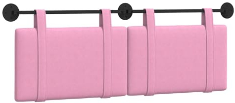 vidaXL Hängendes Kopfteil Rosa Stoff, Bettzimmer Deko, Moderner Stoffkopfteil, Wandmontierte Rückenstütze, Luxus Schlaf-Highlight, Zeitloser Komfort