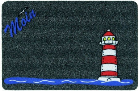 Astra Otto Golze Leuchtturm Moin Moin Fußmatte Moin Flocky 0.60 x 0.40 m für Innen türmatte sauberlaufmatte