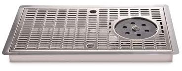 ich-zapfe Tropfblech Abtropfschale Edelstahl 430x245x30 mm mit Gläserdusche