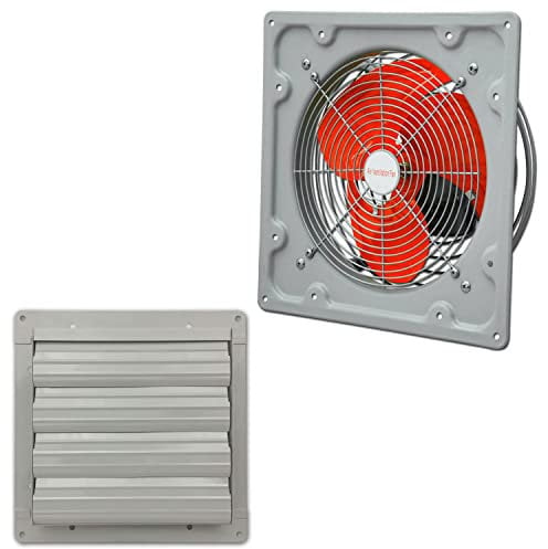 Heavy Duty Industrial Commercial Metal Axial Extractor Ventilation Shutter Fan (12, Grey)
