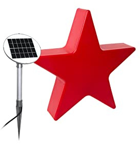 8 seasons design Solar Weihnachtsstern 80cm Shining Star (Rot), LED warmweiß, Dämmerungssensor – wetterfest – LED Stern für außen (Garten, Terrasse, Balkon) – winterfest – XL Weihnachtsbeleuchtung