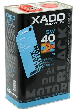 XADO 5W-40 С3 AMC Black Edition Motoren-Öl synthetisch mit Revitalizant für Motorschutz der Extraklasse - LX Black Edition - 4 Liter