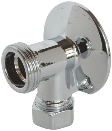 SOMATHERM FOR YOU, Applique murale chromée pour robinetterie, raccord M15/21 à M20/27, rosace Ø55mm, compatible tube cuivre Ø14mm, idéale pour eau chaude et froide