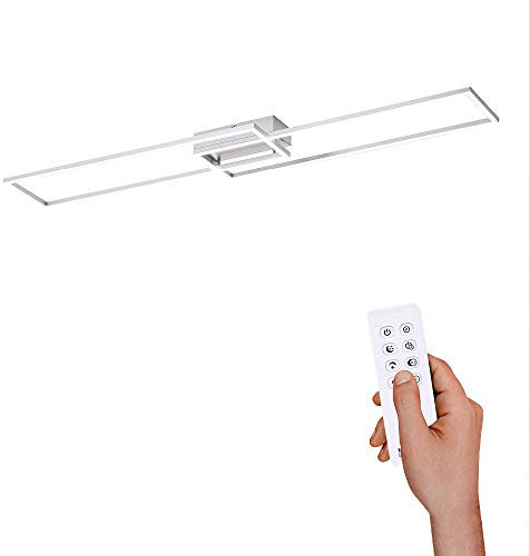 LED-Deckenlampe dimmbar, 110x25cm, Deckenleuchte mit zwei Leuchtrahmen | Farbtemperatursteuerung mit Fernbedienung warmweiß-kaltweiß | Deckenpanel mit Memory-Funktion für Wohnzimmer und Küche...