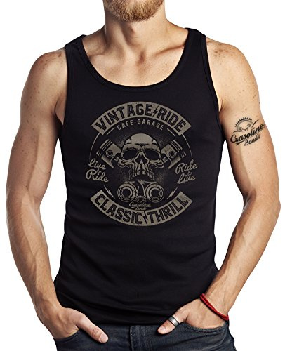 Gasoline Bandit Hot-Rod Biker Racer Tank-Top: Classic Thrill