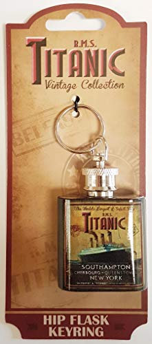 Sg Titanic Vintage Metal Hip-flask Keyring
