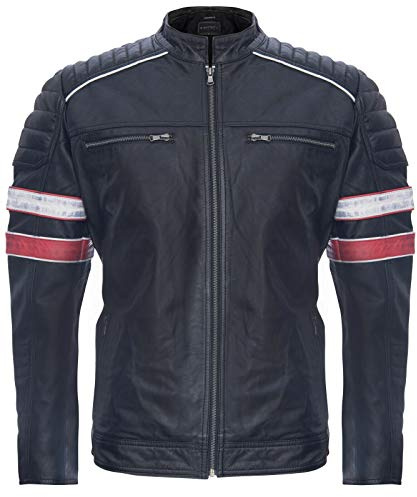 Men’s Racing Black Leather Biker Jacket