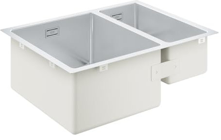 Grohe K700U Edelstahlküchenspüle - mit 1,5 Becken, für Einbau links, 60 cm edelstahl 31577SD1 Unterbau Edelstahlspüle