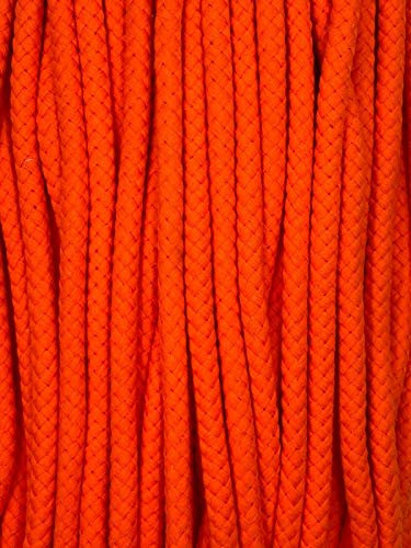 Kordel Baumwolle 8mm rund Schnur Turnbeutel Seil 17 Farben (Orange, 5m)
