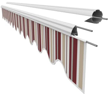 VANA Markisenstoff Volant für 6 m Markise Ersatzstoff Markisentuch Bespannung Sonnenschutz, nur Volant, fertig genäht, Maß 5,83 x 0,21 m, Design SPD088