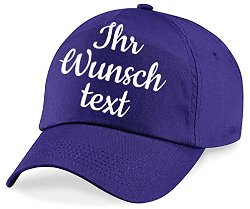 Deitert Kappe, Basecap individuell bestickbar mit Namen oder Wunschtext | über 20 Farben zur Auswahl Violett