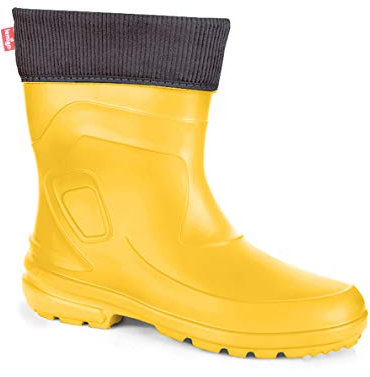 LEMIGO Damen Gummistiefel Jessy aus Schaumstoff sehr leicht (Giallo Grau, 38 EU)