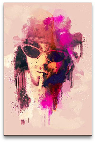 Kurt Cobain Porträt Abstrakt Kunst Rockikone Legende Club 27 60x90cm Leinwandbild