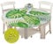 Chickwin Runde Tischdecke Wasserdicht Kreative 3D Gedruckte Tischschoner Elastische Kante, Tischtuch aus Polyester für Küche, Esszimmer, Garten oder Camping (Monstera,120cm)