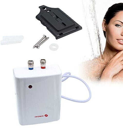 TFCFL Scaldabagno Elettrico da 3500 W, 220 V, Portatile, per Campeggio, Doccia Calda, IPX4, A Parete, Bianco, Moderno