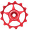 Schaltwerk Riemenscheibe, Fahrradumwerfer Schaltröllchen, Aluminium Rennrad Riemenscheibe Jockey Radlager Umwerfer Fahrrad Führungsrolle Riemenscheibe für Fast alle Mountainbikes(rot,13 Zähne)