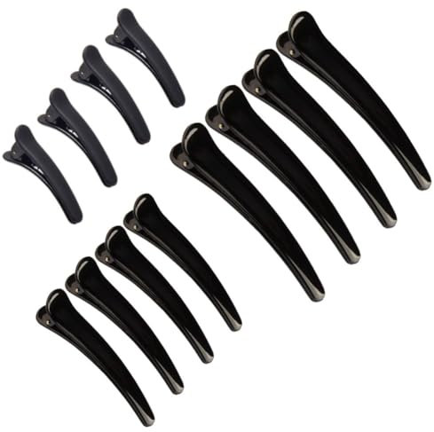 Haarspangen,EnteBill Haarspangen,12pcs Haarclips zum Stylen und Schneiden, Rutschfeste Haarklammern mit Silikonband,No-Trace Abteilklammern für Dickes und Dünnes Haar – Professionelle Salon-Haarnadeln