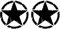 Destroyed Military Star Aufkleber US Army – Shapes Kit Pack – 2 Stück – 4x4 Offroad Auto Motorrad – verschiedene Größen 5 10 15 20 25 30 cm – Made in Italy (10 cm, Schwarz)