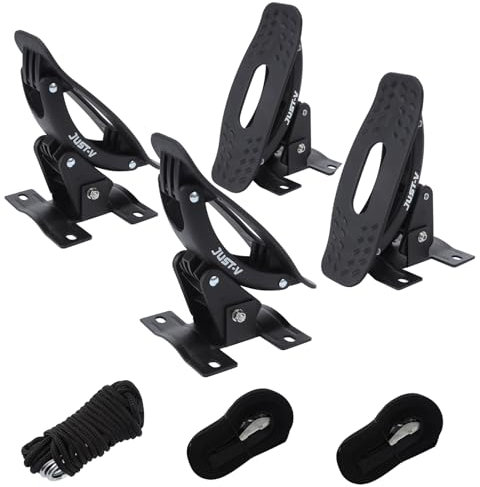 JustV – Porte-bagages de toit universel en acier pour kayak, canoë, bateau, planche de surf, montage sur toit de voiture, SUV, camion, barre transversale
