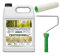 2,5 Liter Parkettlack im Set inklusive Lackierrolle Grundierung und Parkettsiegel Aqua Professionell Treppenlack 2in1 Holzlack Geruchsneutral 100% Vegan (Seidenmatt)