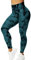 ZAAYO Sport Leggings für Damen Tie Dye Scrunch Butt Booty Slim Fit Seamless Yoga Pants Fitness Gym Workout Blue Green L