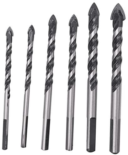 Evarbuild 5 Stück Bohrer für verschiedene Materialien für Fliesen, Beton, Ziegel, Glas, Kunststoff und , Mauer aus Wolframkarbid