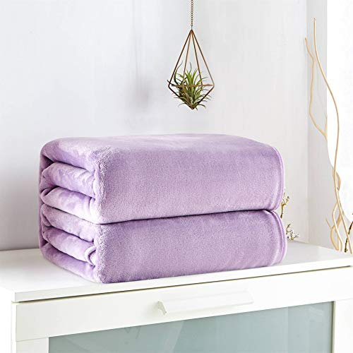 Mantas para Sofa Grande, Manta Cama, Manta Polar Franela Extra Suave, para Toda Estación (Lila Claro, 130x160 cm)