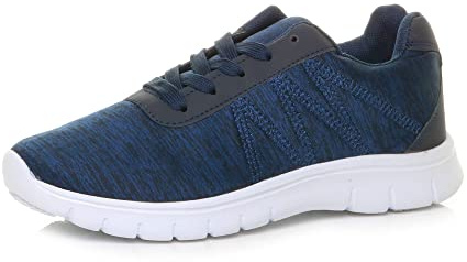 AJVANI Lace Up Comfort Memory Foam Trainers Sneakers Plimsolls Size 6.5 UK Women's Black