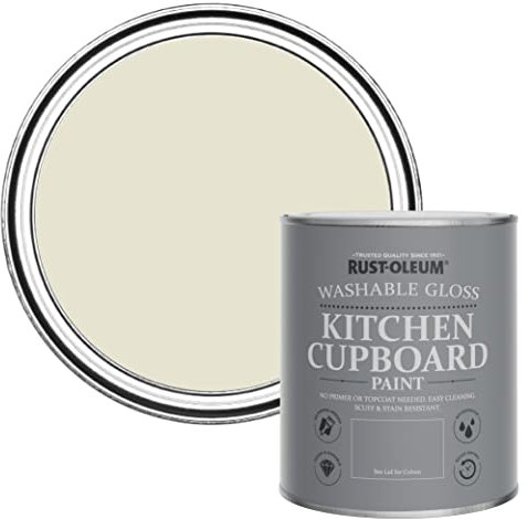 Rust-Oleum Beige Kitchen Cupboard Paint in Gloss Finish - Oyster 750ml