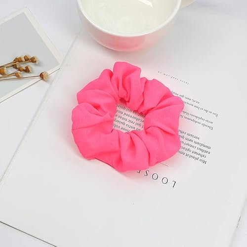 Fluoreszierende Farbe Haarbänder Schöne Bunte Neon Haargummis Seile Pferdeschwanz Halter Zubehör Retro Party Accessoires für Damen Herren in 5 Farben (Rot)